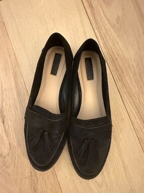 Forever 21 Black Suede-like Tassel Loafers